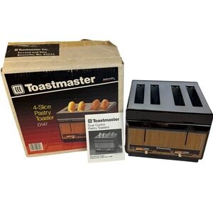 Vintage Toastmaster 4 Slice Pastry Toaster D147 Tested Works Original Box Retro